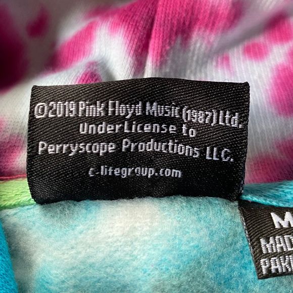 Pink Floyd Hoodie Mens Size Medium Multicolor Tie Dye Dark Side of the Moon NWT - Picture 7 of 14